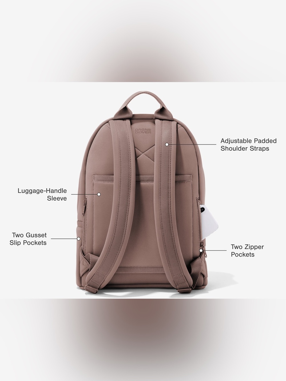 NWOT Dagne Dover Dakota Medium Backpack Heather Gray Neoprene Laptop Travel Bag - Picture 16 of 16